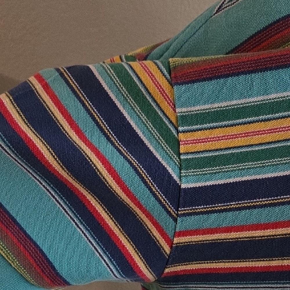 Ralph Lauren Blue and Green Polo Shirt with Horizontal Stripes - Picture 6 of 7